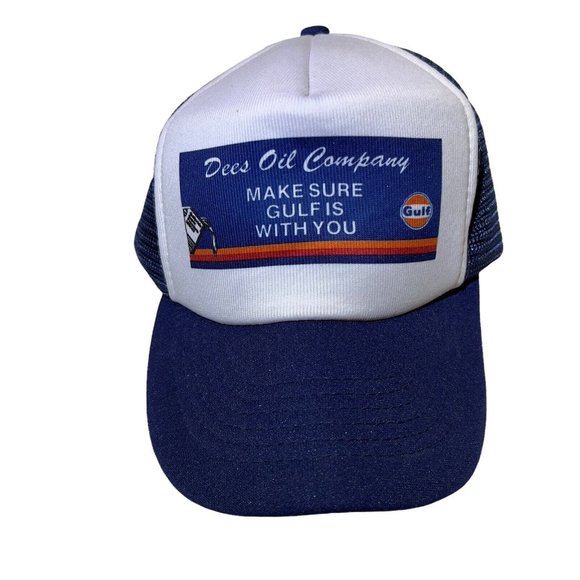 VTG Dees Oil Company Make Sure Gulf is with you Mens Snapback Mesh Truckers cap - Picture 1 of 9